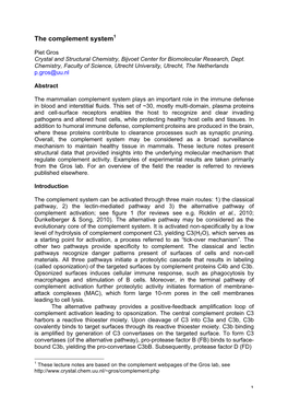 The Complement System1