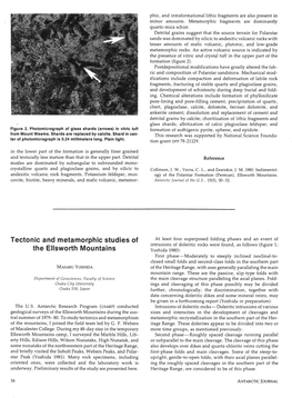 Tectonic and Metamorphic Studies of the Ellsworth Mountains