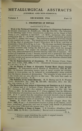 Metallurgical Abstracts (General and Non-Ferrous)