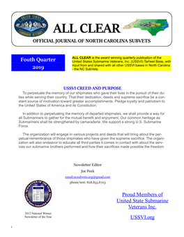 All Clear Official Journal of North Carolina Subvets