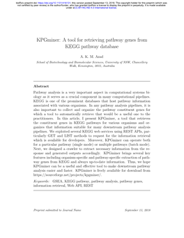 A Tool for Retrieving Pathway Genes from KEGG Pathway Database