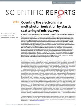 Counting the Electrons in a Multiphoton Ionization by Elastic Scattering of Microwaves Received: 10 November 2017 A