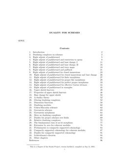 DUALITY for SCHEMES 0DWE Contents 1. Introduction 2 2