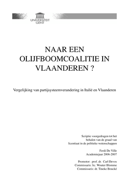 Naar Een Olijfboomcoalitie in Vlaanderen ?