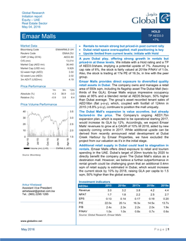 Emaar Malls TP AED3.0 +7%