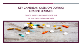 Key Caribbean Cases on Doping: Lessons Learned