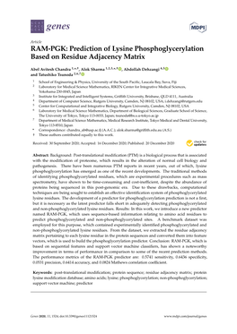 Prediction of Lysine Phosphoglycerylation Based on Residue Adjacency Matrix