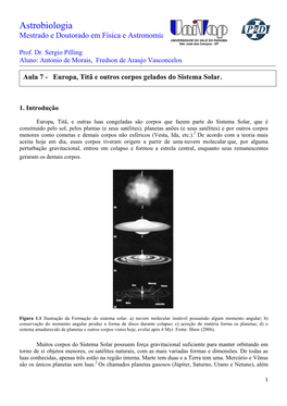 Europa, Titã E Outros Corpos Gelados Do Sistema Solar