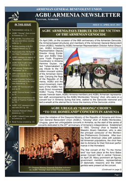AGBU Armenia Newsletter (April-May, 2011)