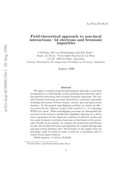 Field Theoretical Approach to Non-Local Interactions: 1D Electrons and Fermionic Impurities