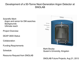 Development of a 50-Tonne Next-Generation Argon Detector at SNOLAB