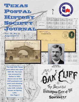 Texas Postal History Society Journal, Vol