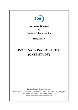 International Business (Case Study)
