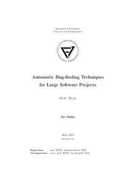 Automatic Bug-Finding Techniques for Large Software Projects