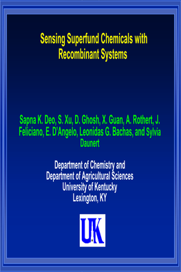 Sensing Superfund Chemicals with Recombinant Systems