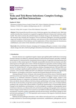 Ticks and Tick-Borne Infections: Complex Ecology, Agents, and Host Interactions