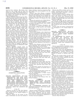 CONGRESSIONAL RECORD—SENATE, Vol. 152, Pt. 6 May 15, 2006 Third of Five Children