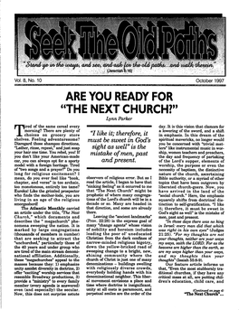 THE NEXT CHURCH?