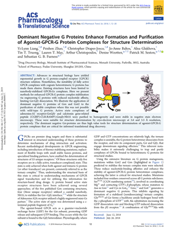 Dominant Negative G Proteins Enhance Formation and Purification