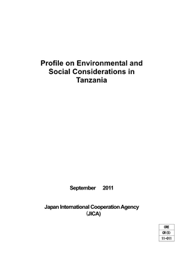 Profile on Environmental and Social Considerations in Tanzania