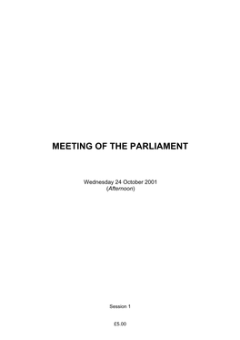 Meeting of the Parliament