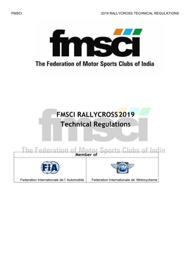 2019 Rally Cross Regulations