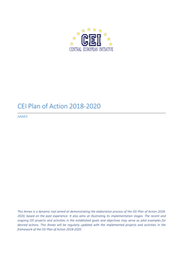 CEI Plan of Action 2018-2020