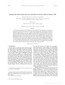 Internal Tide Observations from the Australian North West Shelf in Summer 1995