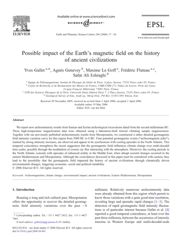 Possible Impact of the Earth's Magnetic Field on the History Of