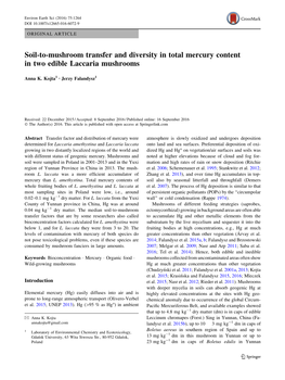 Soil-To-Mushroom Transfer and Diversity in Total Mercury Content in Two Edible Laccaria Mushrooms