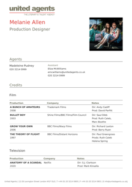 Melanie Allen Production Designer