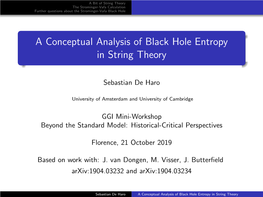 A Conceptual Analysis of Black Hole Entropy in String Theory