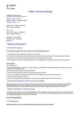 26445 - Structural Geology