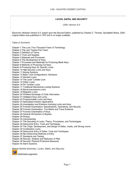LSS+ MASTER EXHIBIT LISTING Page 1