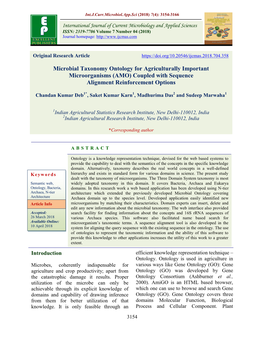 Microbial Taxonomy Ontology for Agriculturally Important Microorganisms (AMO) Coupled with Sequence Alignment Reinforcement Options