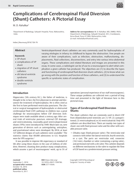 Shunt) Catheters: a Pictorial Essay