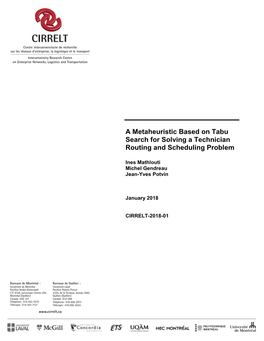 A Metaheuristic Based on Tabu Search for Solving a Technician Routing and Scheduling Problem