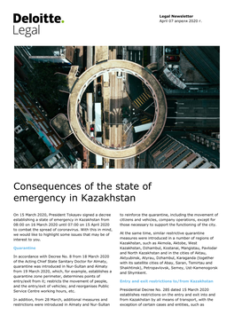 Consequences of the State of Emergency in Kazakhstan