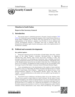 Secretary-General's Report on South Sudan