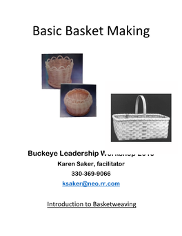 Basket Weaving Terms and Techniques Tools