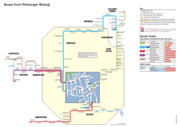 Buses from Pitshanger (Ealing) GOLDERS Key 226 Day Buses in Black 226 GREEN Golders Green N7 Night Buses in Blue