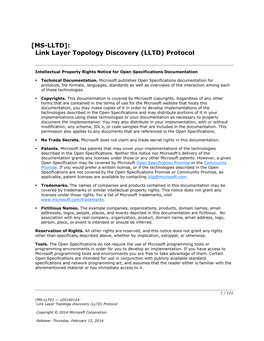 [MS-LLTD]: Link Layer Topology Discovery (LLTD) Protocol