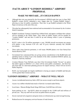 London Redhill” Airport Proposal Make No Mistake…It Could Happen