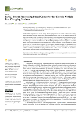 Partial Power Processing Based Converter for Electric Vehicle Fast Charging Stations