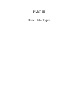 PART III Basic Data Types