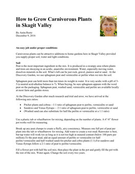 How to Grow Carnivorous Plants in Skagit Valley