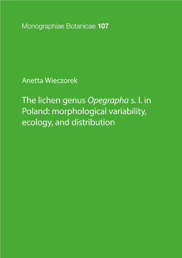The Lichen Genus Opegrapha Sl in Poland