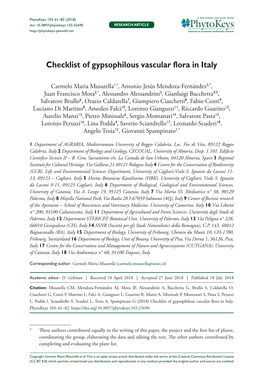 Checklist of Gypsophilous Vascular Flora in Italy