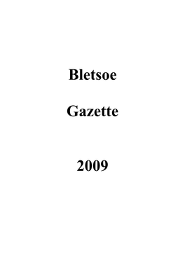 Bletsoe Gazette 2009