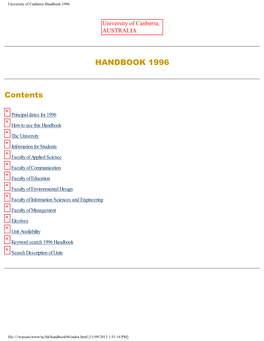 University of Canberra Handbook 1996